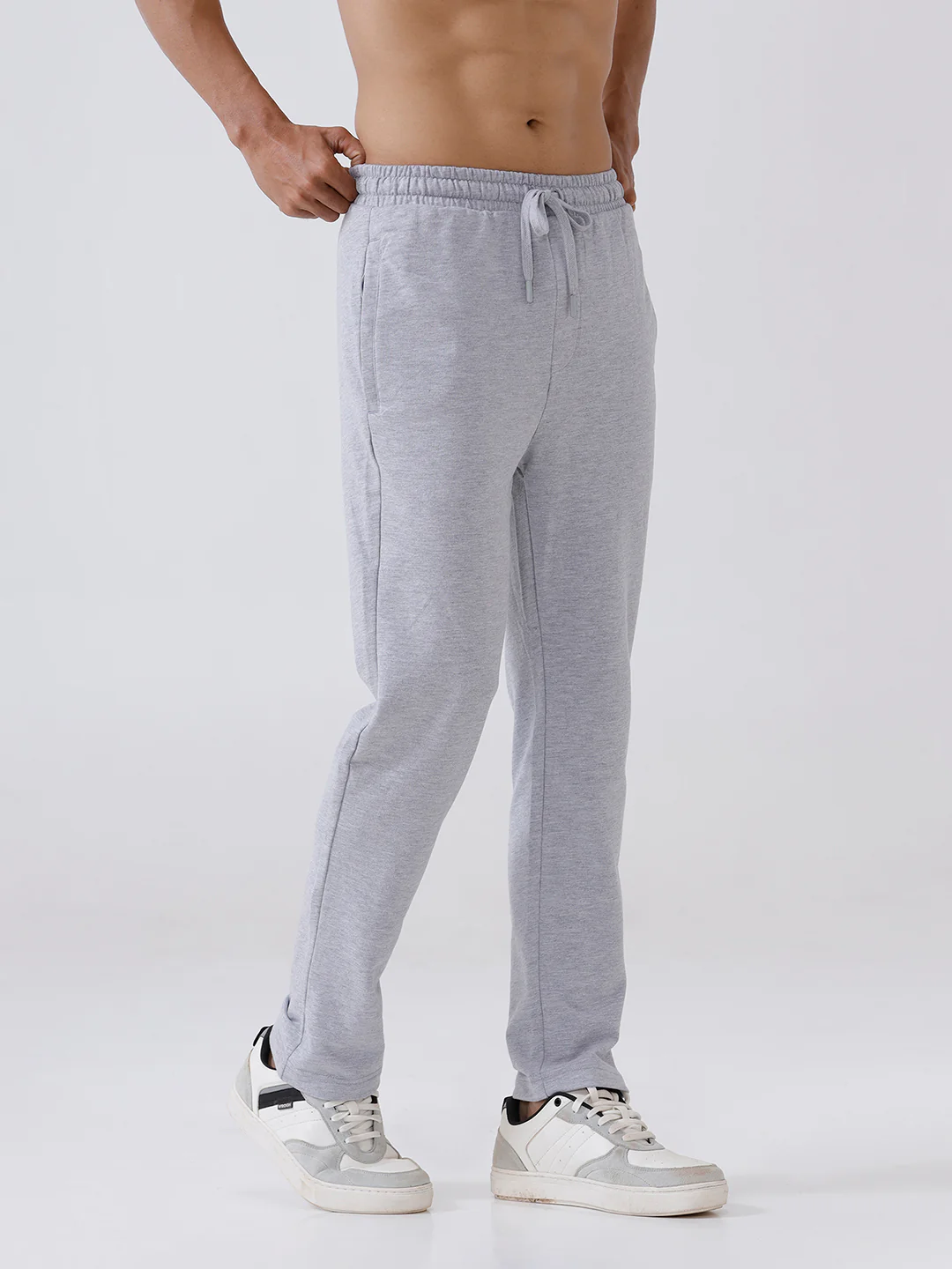 Combed Cotton Rich Track Pant with Side Pockets Grey Melange ETT3 - Image 4