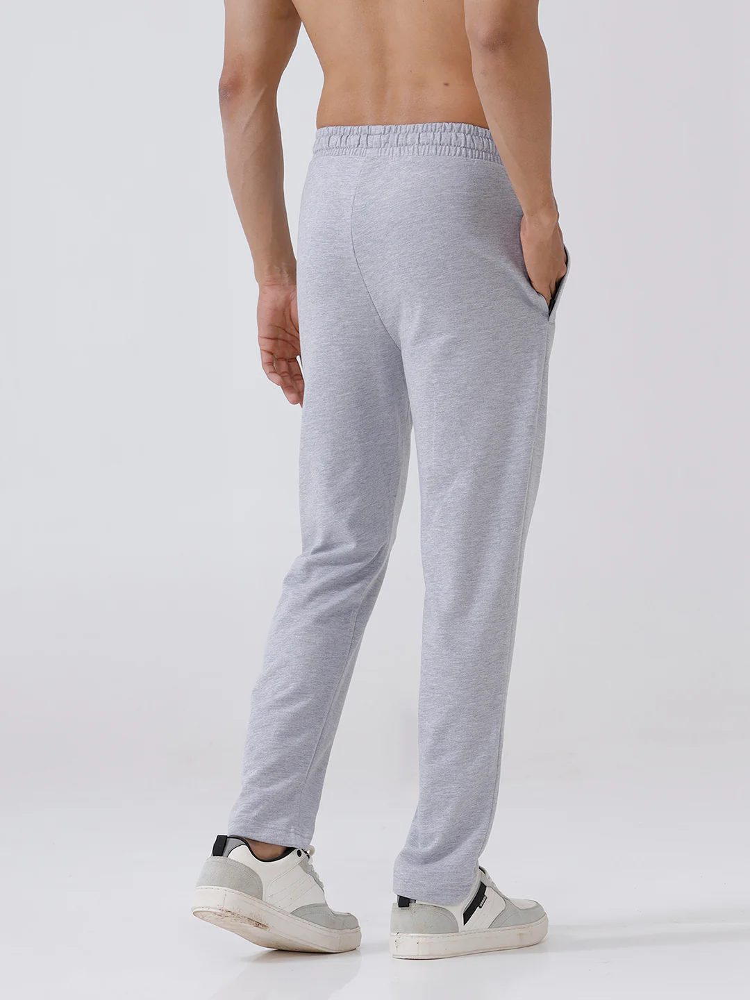 Combed Cotton Rich Track Pant with Side Pockets Grey Melange ETT3 - Image 7
