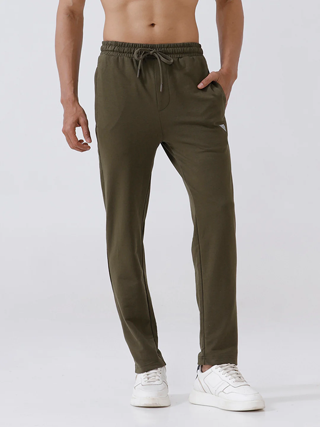 Combed Cotton Rich Track Pant with Side Pockets Olive ETT5