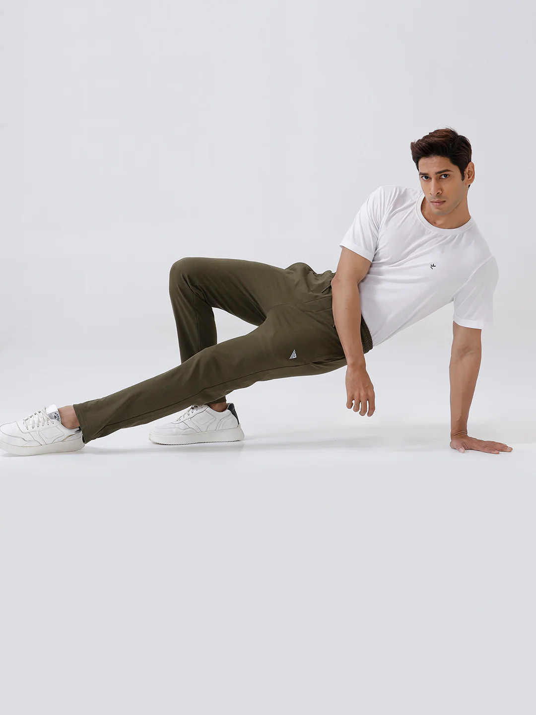 Combed Cotton Rich Track Pant with Side Pockets Olive ETT5 - Image 2