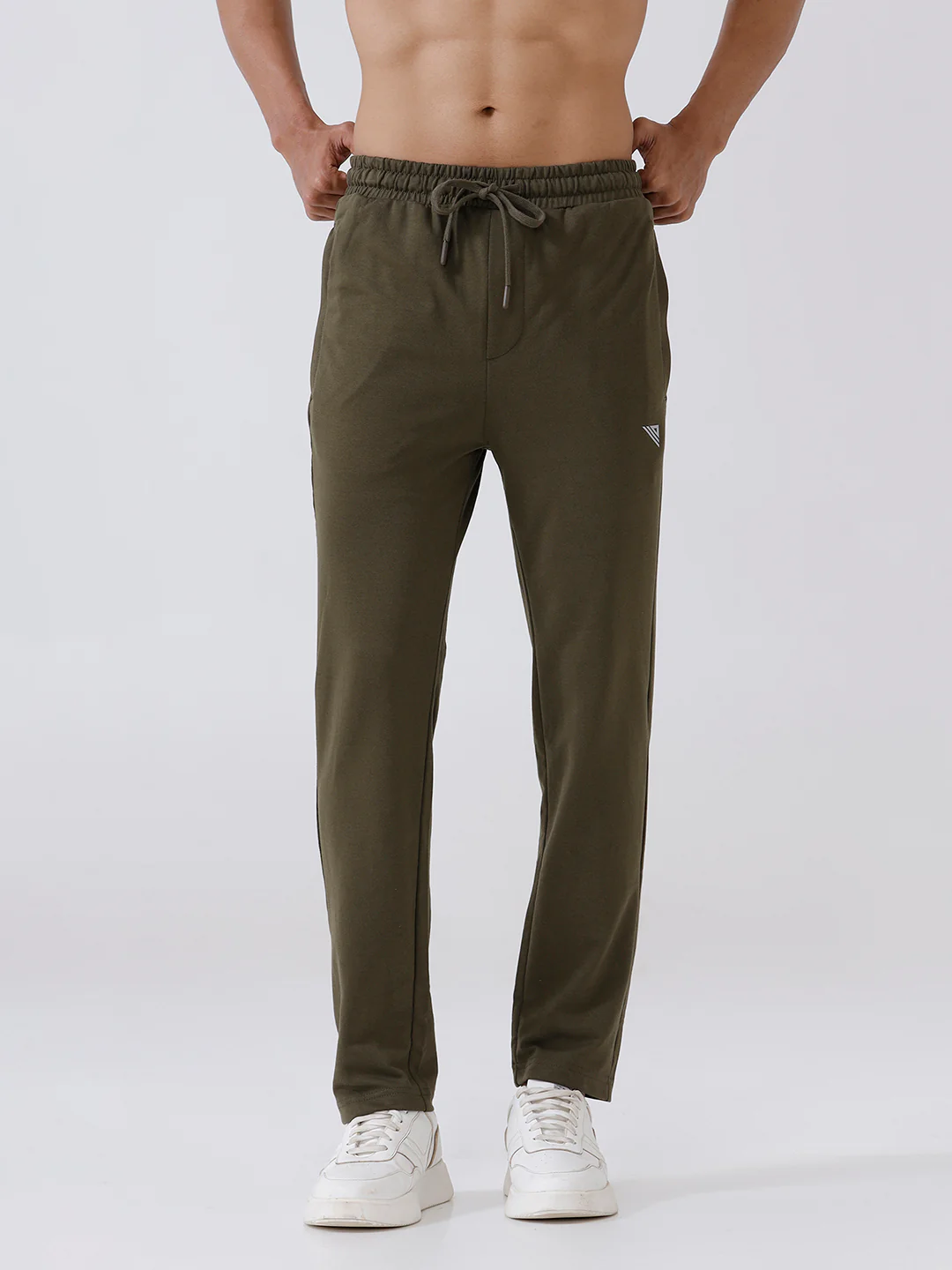 Combed Cotton Rich Track Pant with Side Pockets Olive ETT5 - Image 3