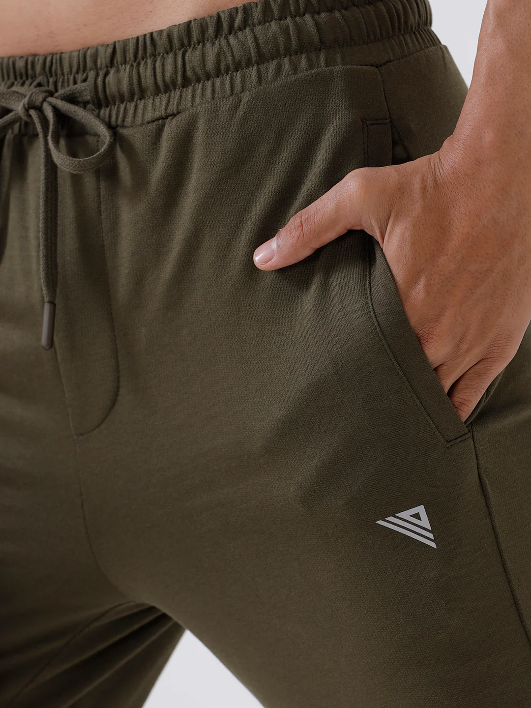 Combed Cotton Rich Track Pant with Side Pockets Olive ETT5 - Image 5