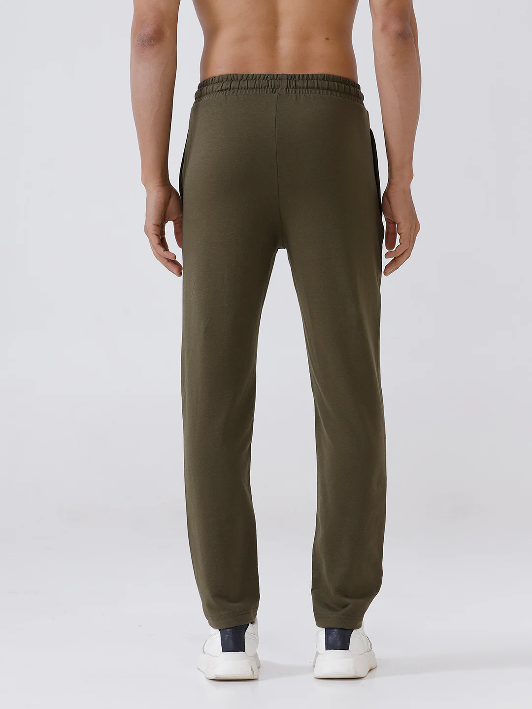 Combed Cotton Rich Track Pant with Side Pockets Olive ETT5 - Image 7