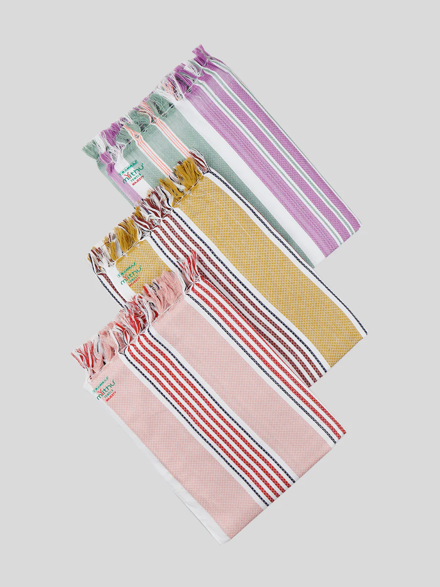 Cotton Assorted Colour Bath Towel Majesty (Pack of 2)