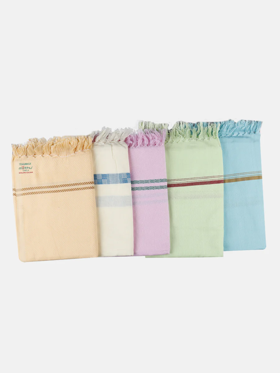 Cotton Assorted Colour Bath Towel Dholpin (Pack of 2)