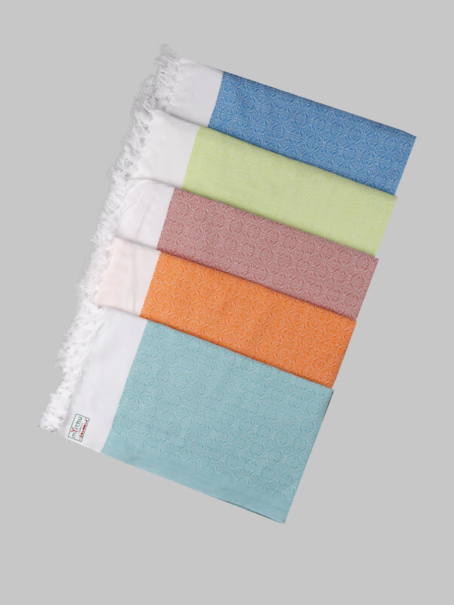 Cotton Assorted Colour Butterfly Bath Towel (2 PCs Pack)