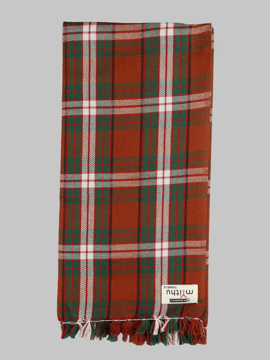 Cotton Assorted Colour Checked Bath Towel Chapter (Pack of 2) - Image 2