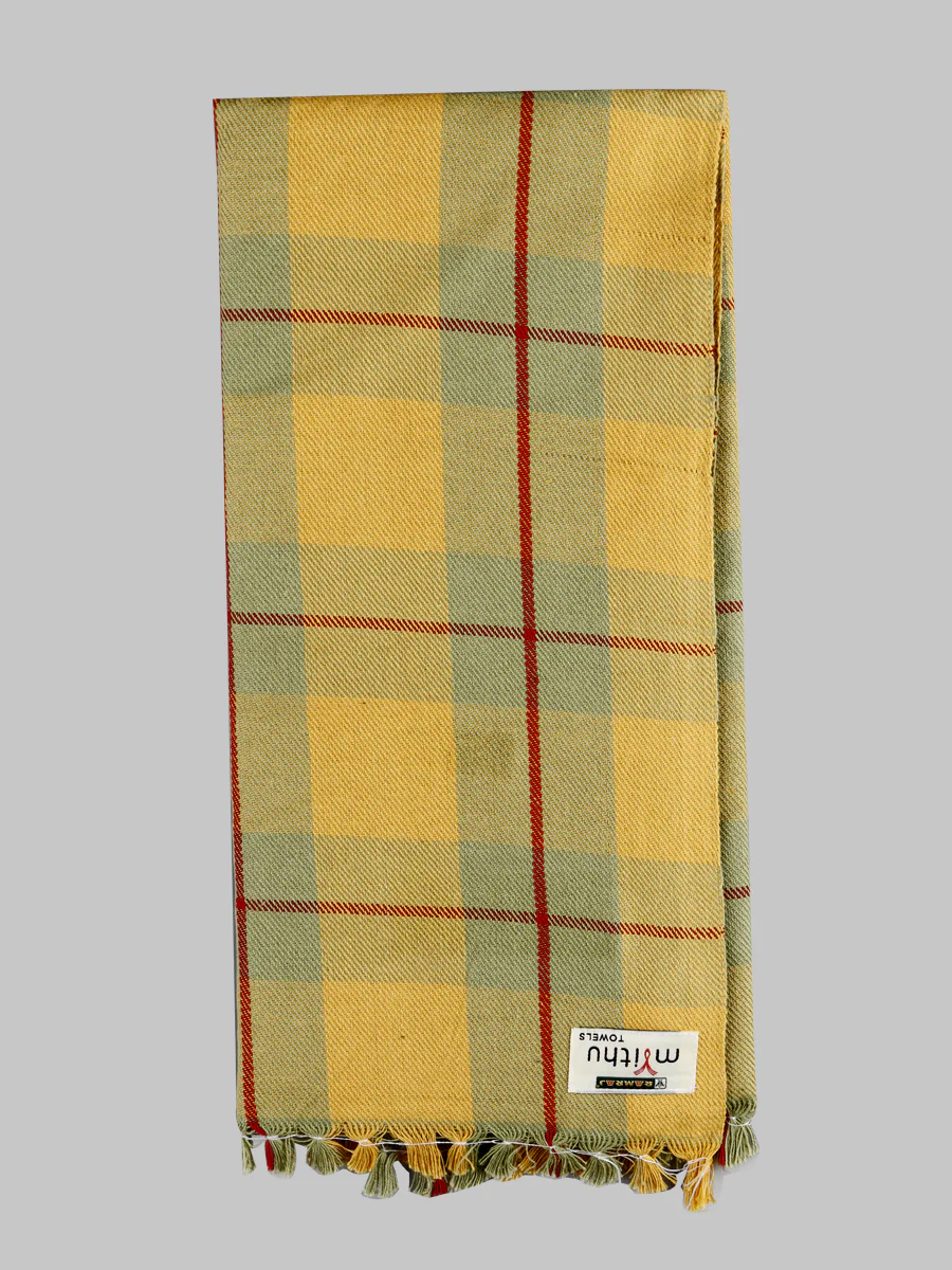 Cotton Assorted Colour Checked Bath Towel Chapter (Pack of 2) - Image 5