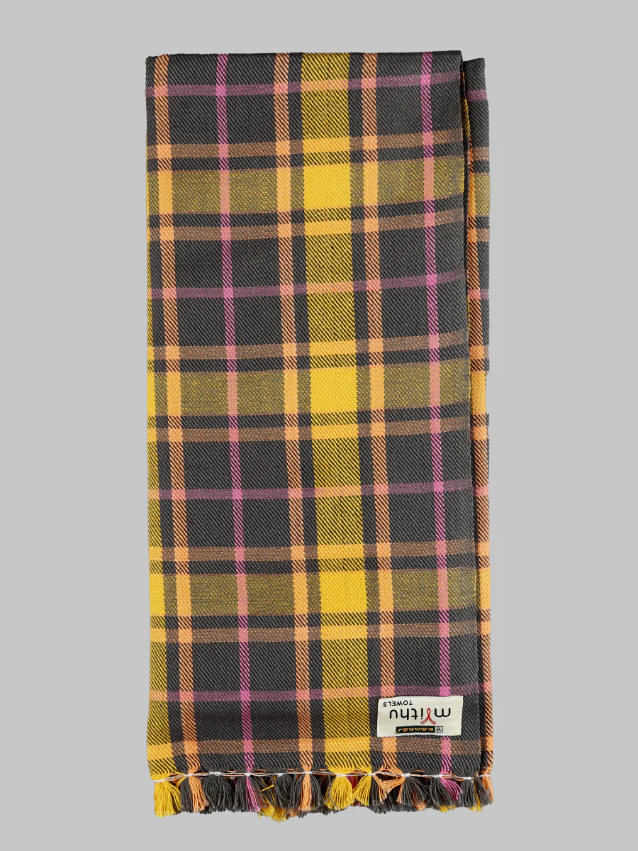 Cotton Assorted Colour Checked Bath Towel Chapter (Pack of 2) - Image 7