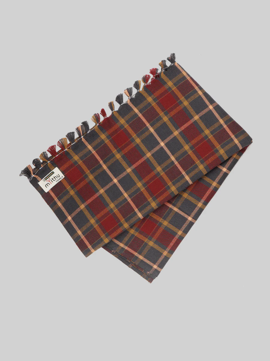 Cotton Assorted Colour Checked Bath Towel Chapter (Pack of 2) - Image 8