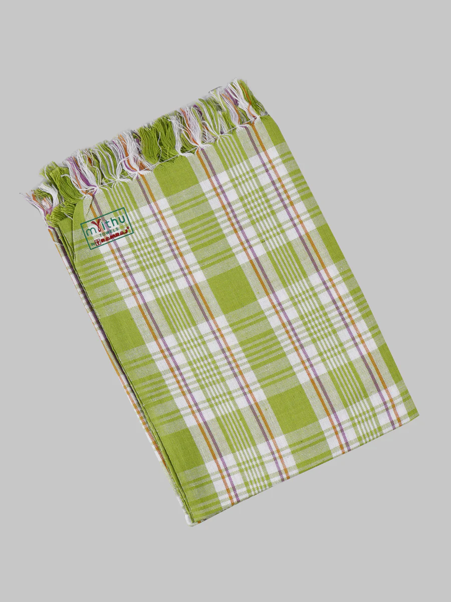 Cotton Assorted Colour Checked Bath Towel ( Pack Of 2 ) - Image 3