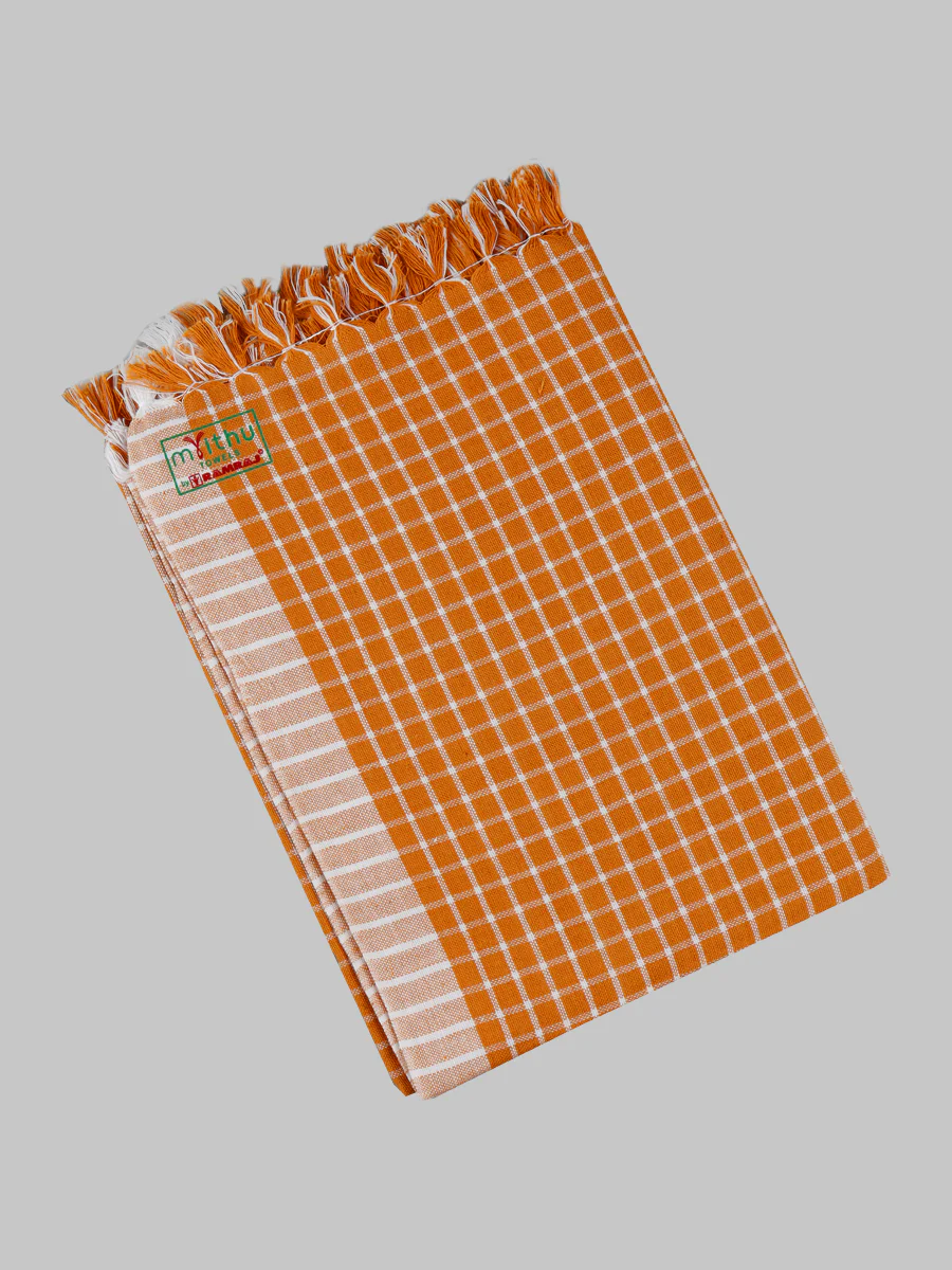 Cotton Assorted Colour Checked Bath Towel ( Pack Of 2 ) - Image 5