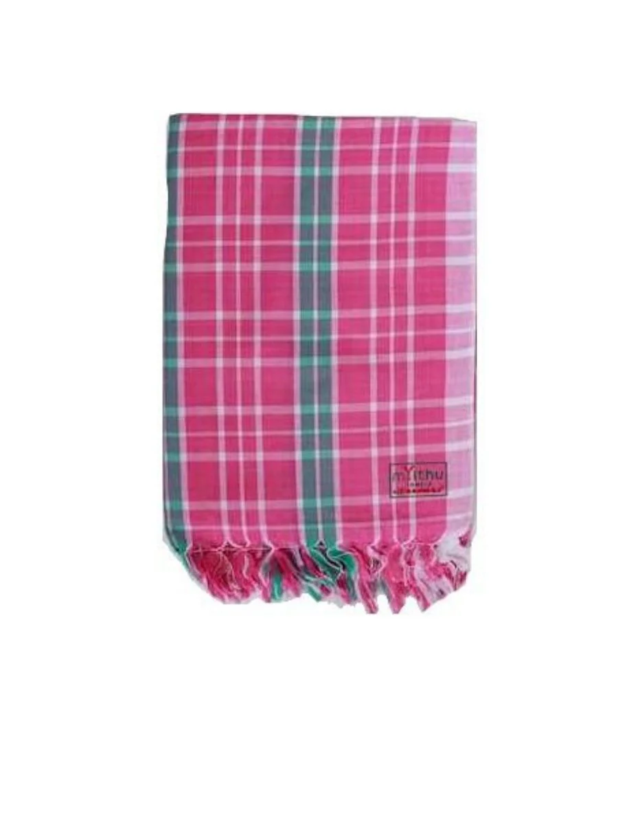 Cotton Assorted Colour Checked Bath Towel ( Pack Of 2 ) - Image 7
