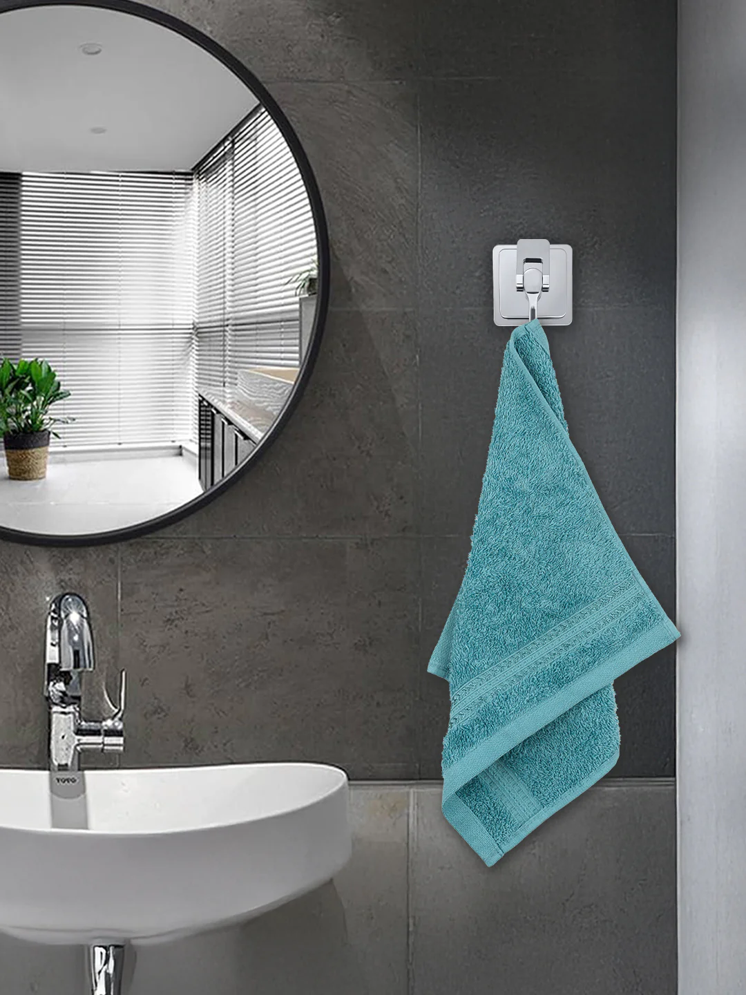 Cotton Bamboo Face Towel Blue (Pack of 4)