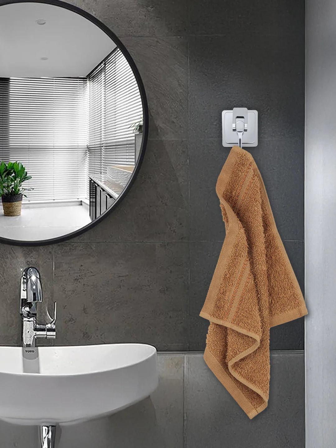 Cotton Bamboo Face Towel Brown (Pack of 4)