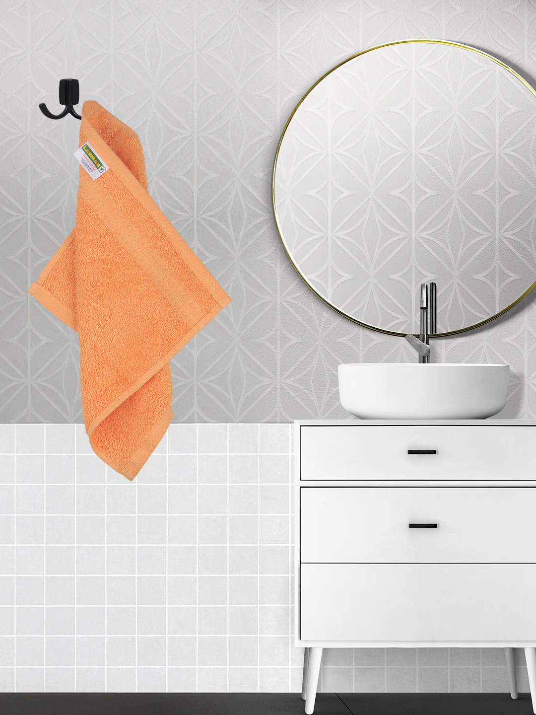 Cotton Bamboo Face Towel Orange (Pack of 4) - Image 4