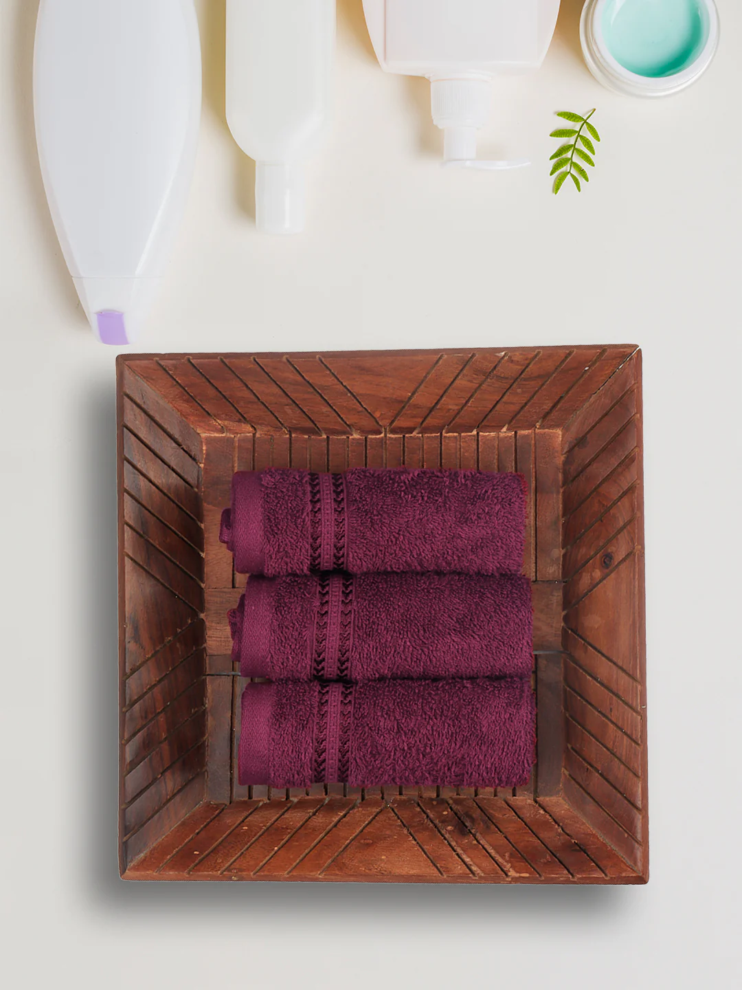 Cotton Bamboo Face Towel Purple (Pack of 4) - Image 2