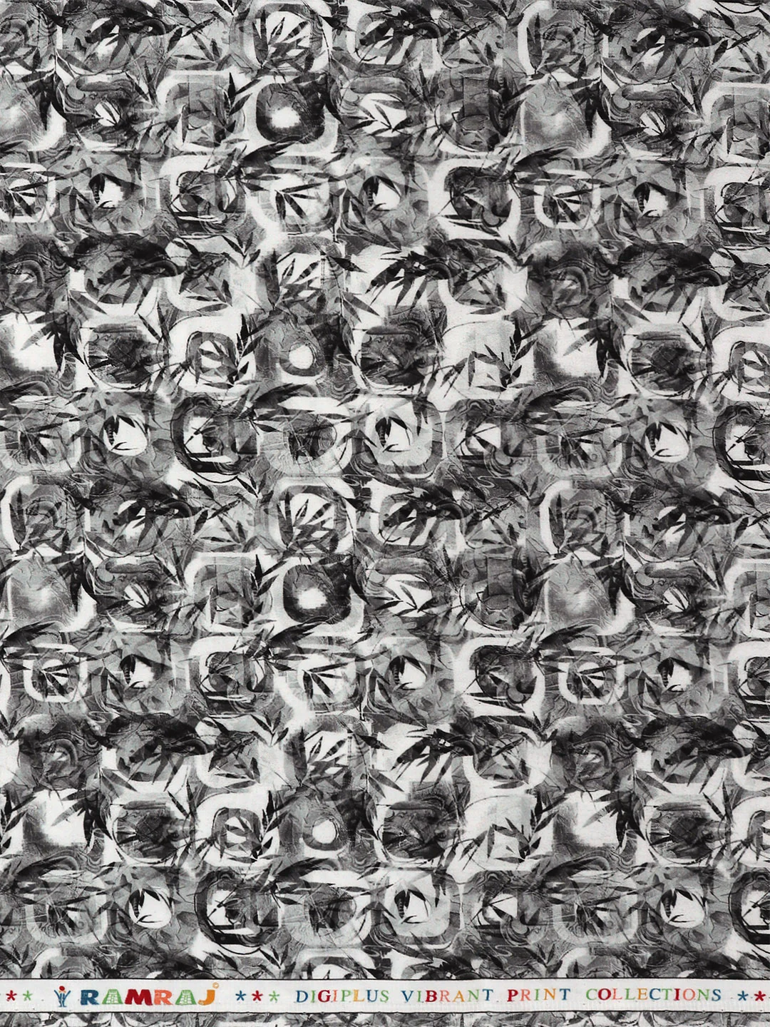 Cotton Blend Black Printed Shirt Fabric Savoy Print - Image 2
