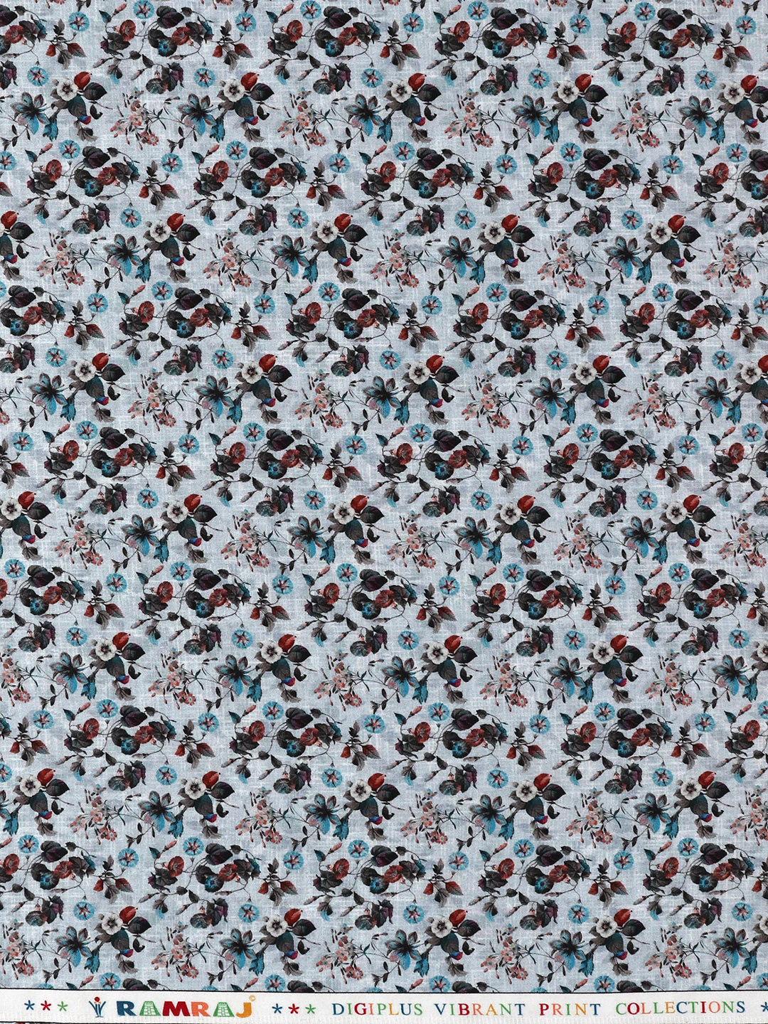 Cotton Blend Blue Printed Shirt Fabric Savoy Print - Image 2