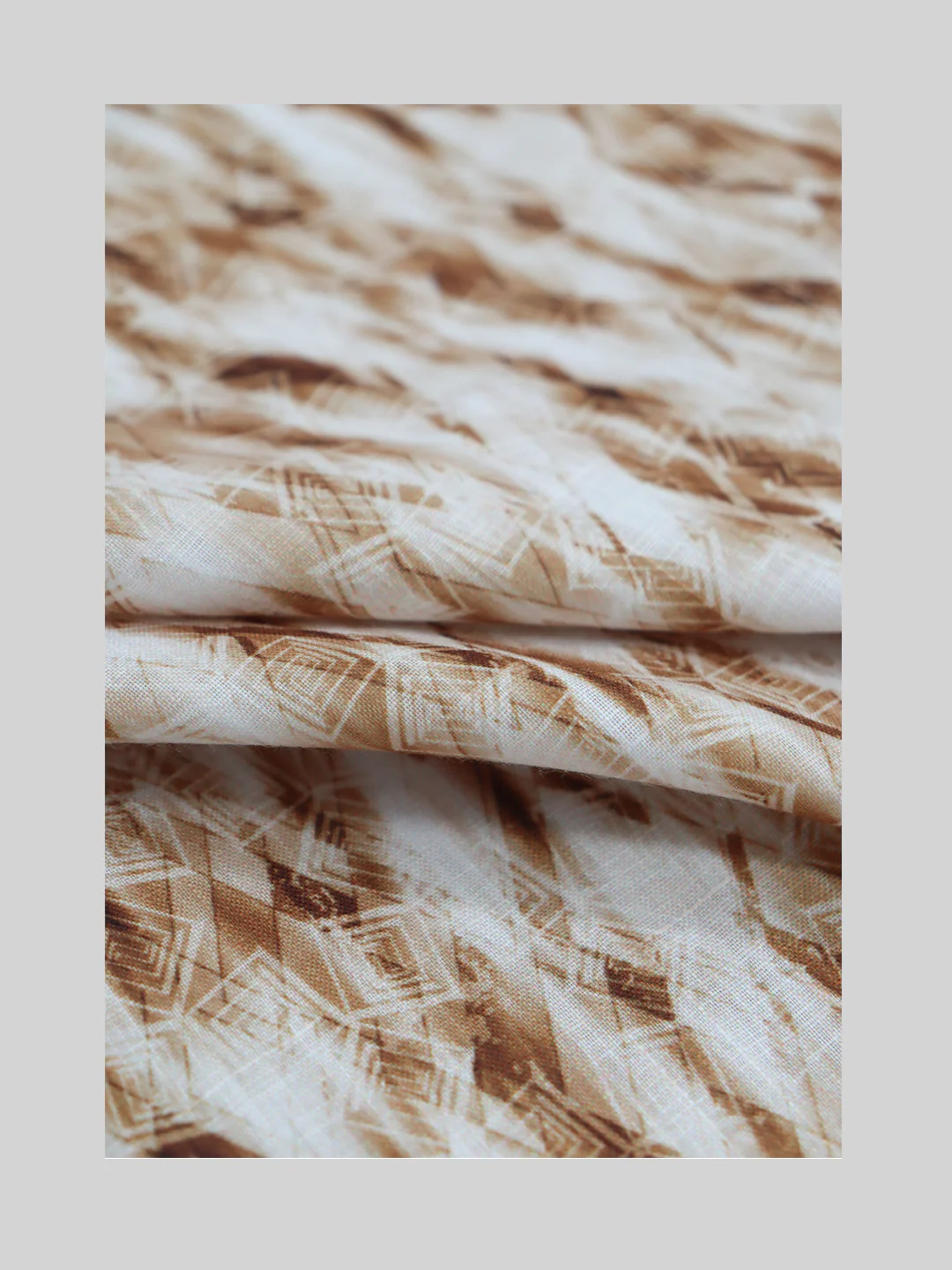 Cotton Blend Brown Printed Shirt Fabric Hanhai - Image 2