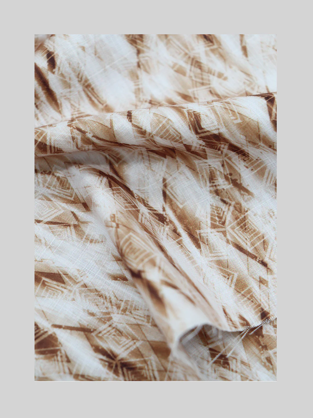 Cotton Blend Brown Printed Shirt Fabric Hanhai - Image 3