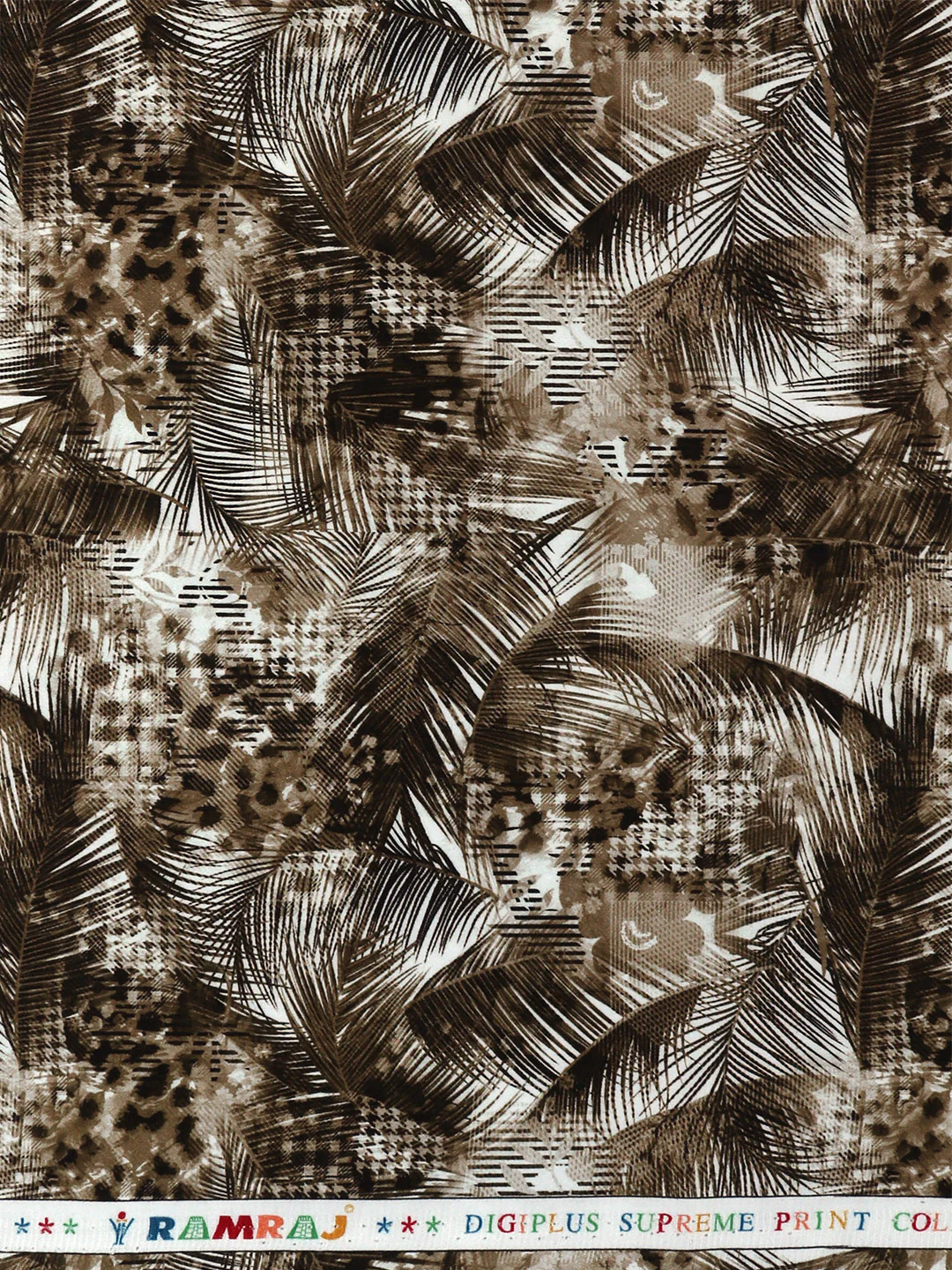 Cotton Blend Brown Printed Shirt Fabric Savoy - Image 2