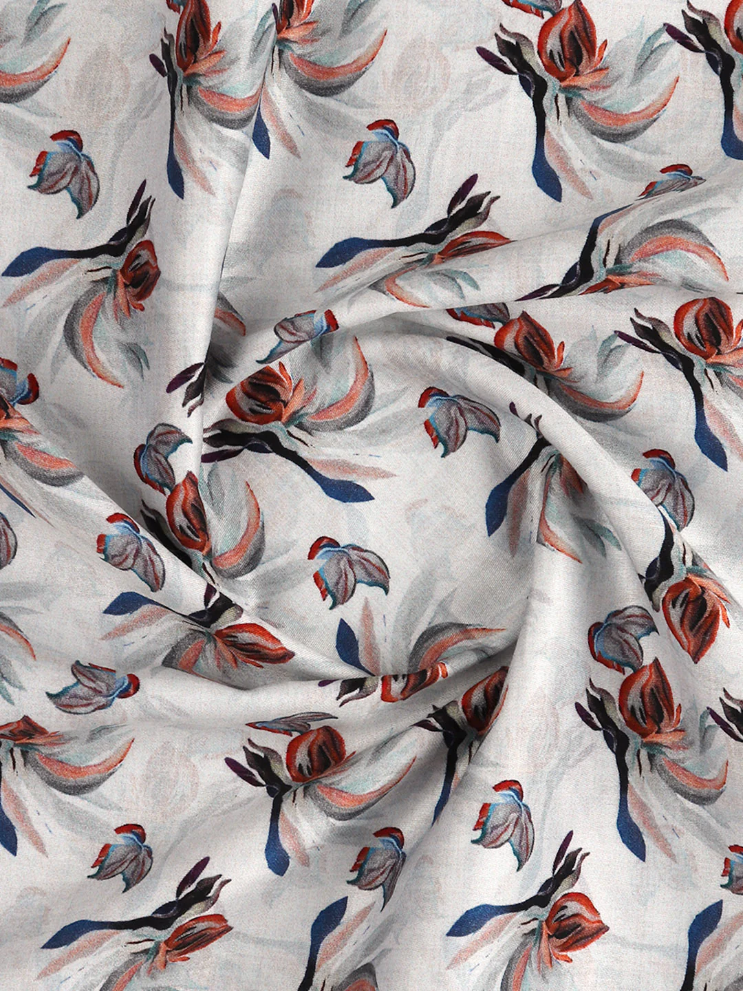 Cotton Blend Cream Printed Shirt Fabric Savoy Print - Image 2