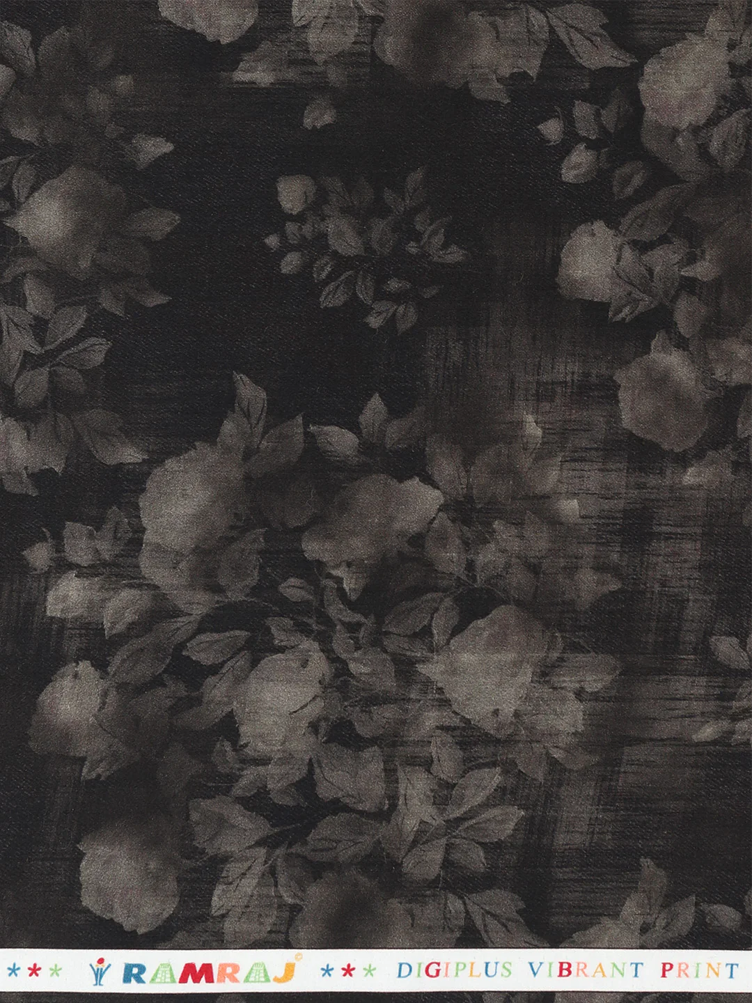 Cotton Blend Dark Grey Printed Shirt Fabric Savoy Print - Image 2