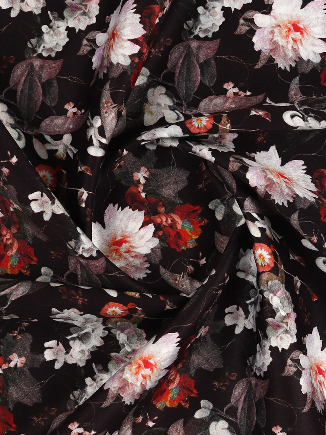 Cotton Blend Dark Purple Printed Shirt Fabric Savoy Print