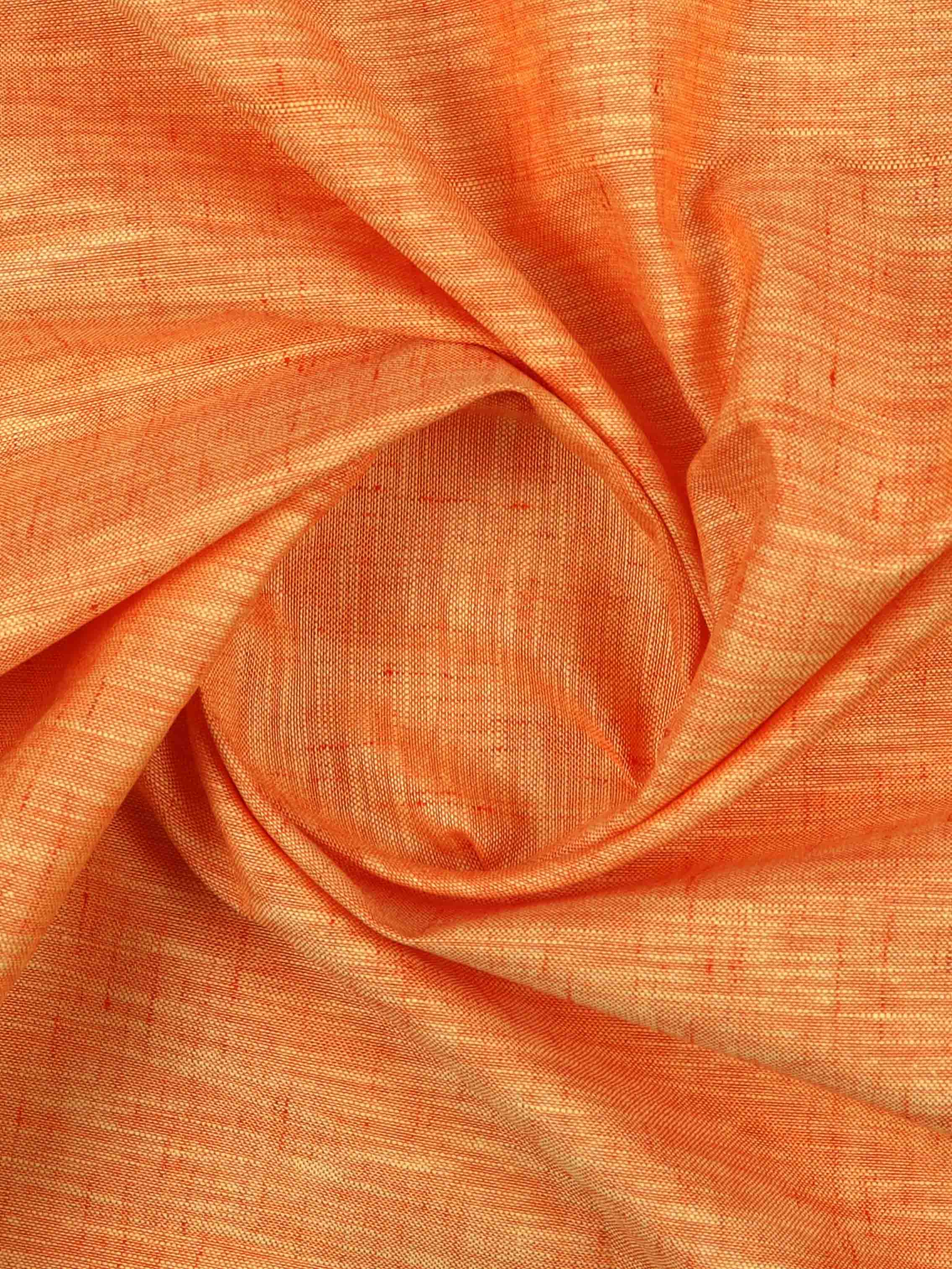 Cotton Rich Orange Self Design Shirt Fabric Infinity