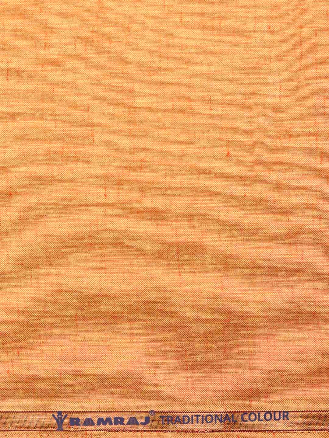 Cotton Rich Orange Self Design Shirt Fabric Infinity - Image 3
