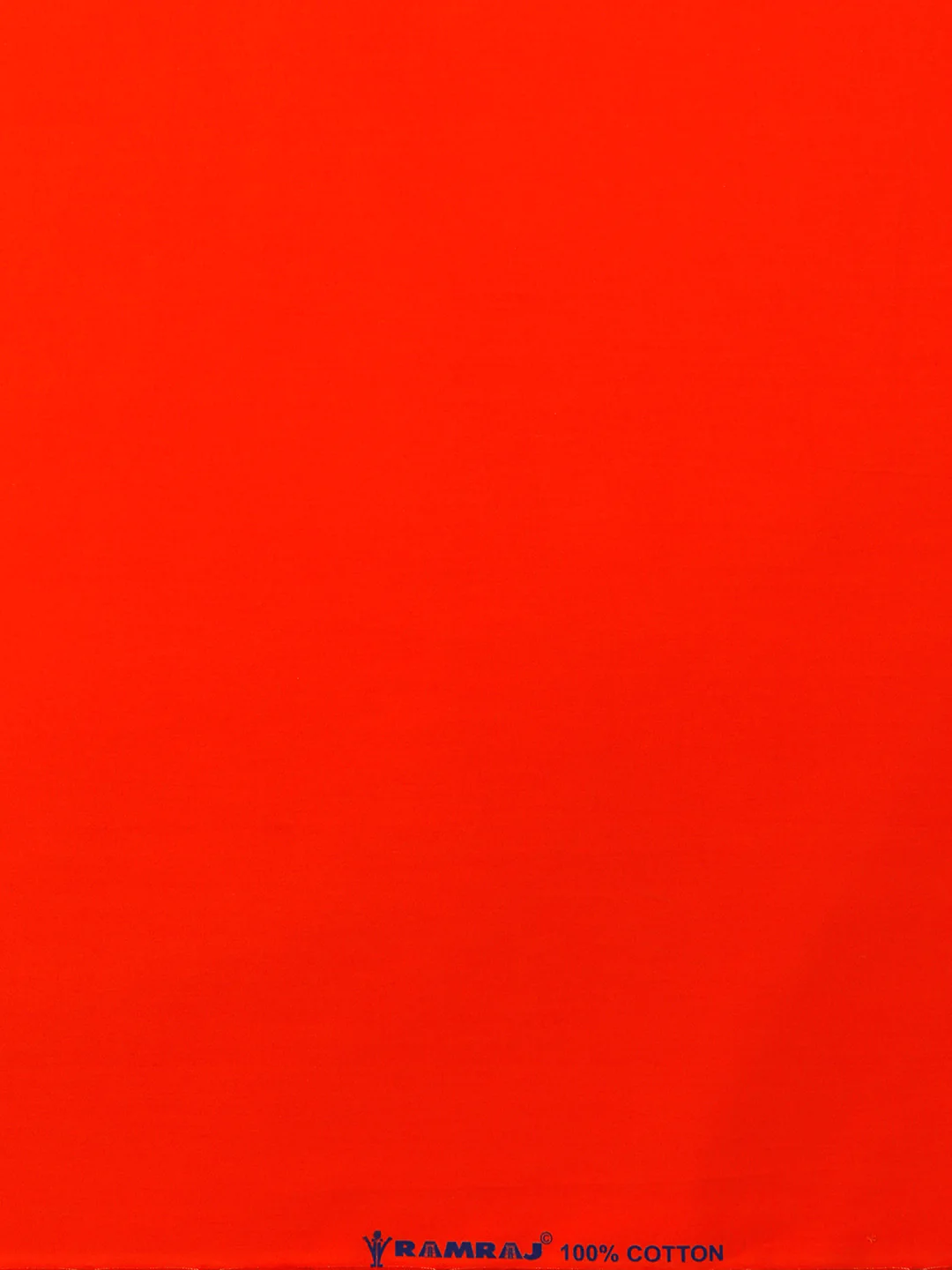 Cotton Blend Orange Colour Plain Shirt Fabric Temple Orange - Image 3