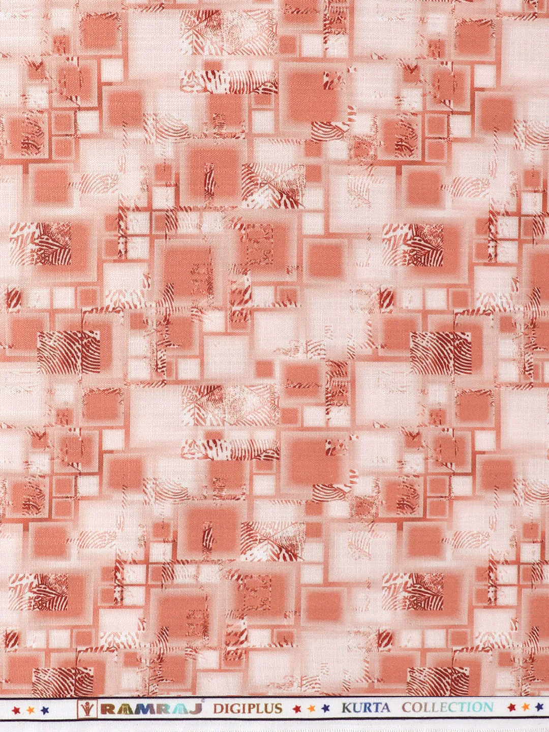 Cotton Blend Orange Printed Shirt Fabric Hanhai - Image 2