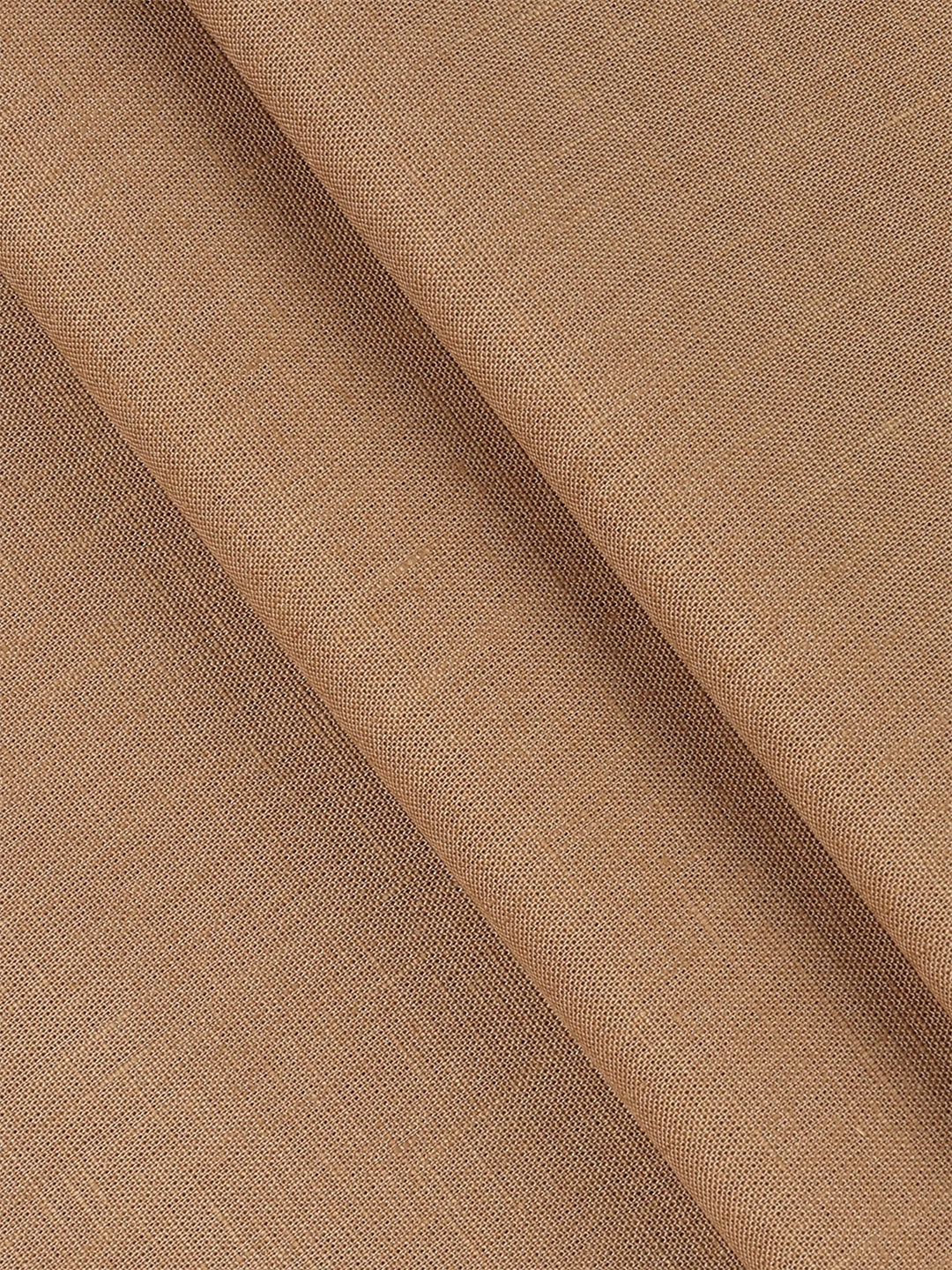 Cotton Blend Plain Shirt Fabric Brown Sun Shine - Image 2