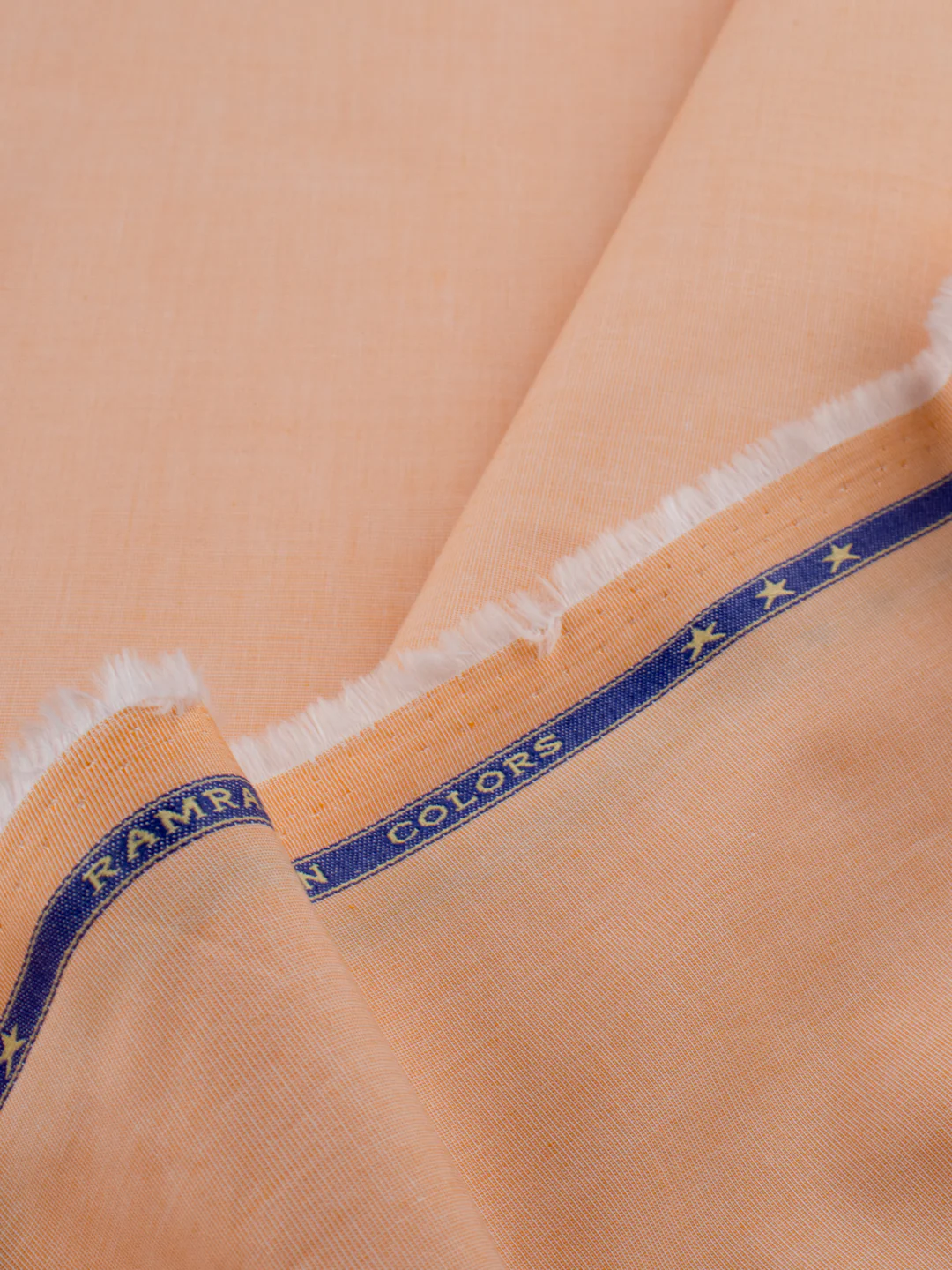 Cotton Blend Plain Shirt Fabric Light Orange Cranberry - Image 2