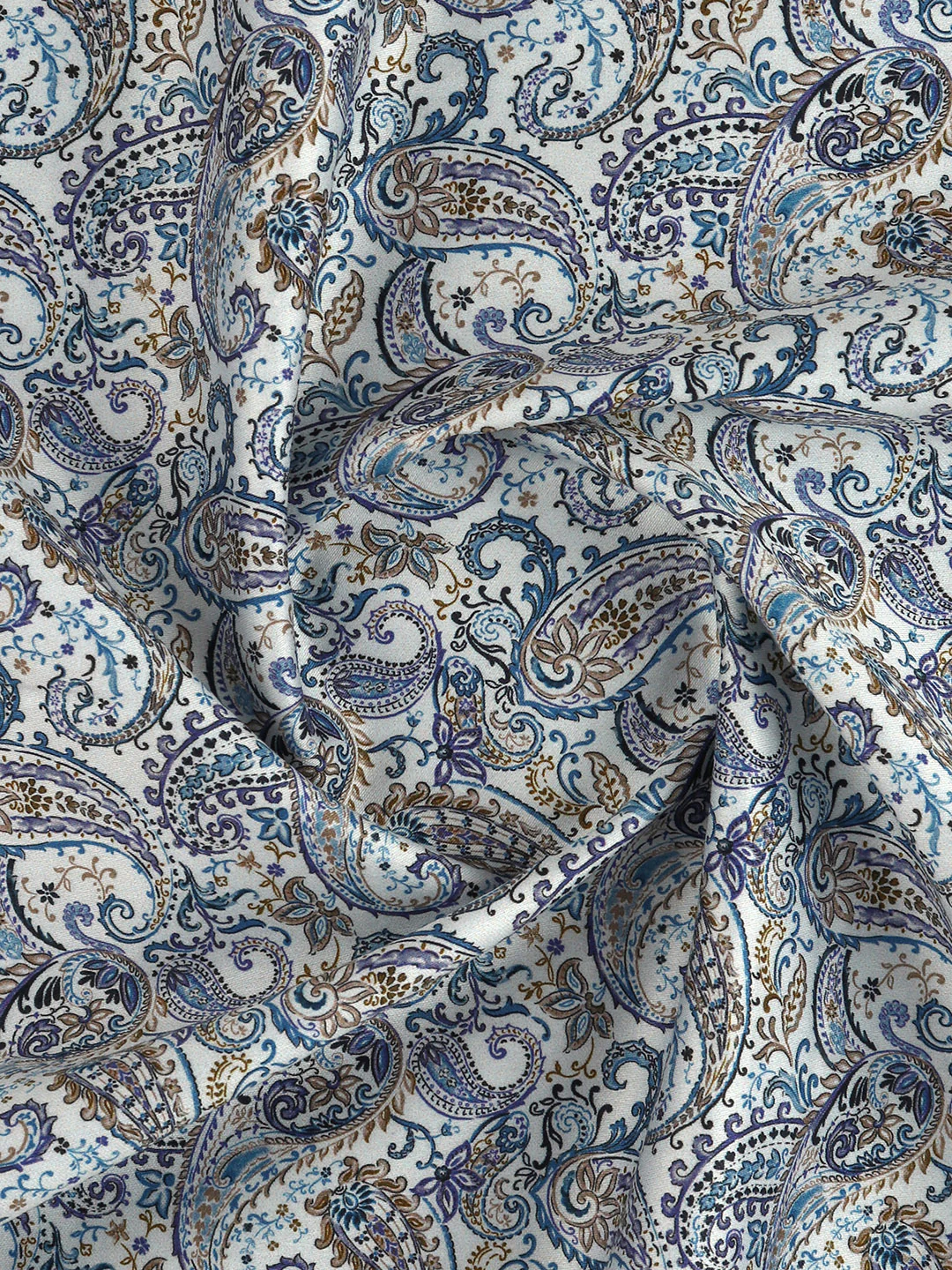 Cotton Blend Printed Shirt Fabric Blue Savoy Print