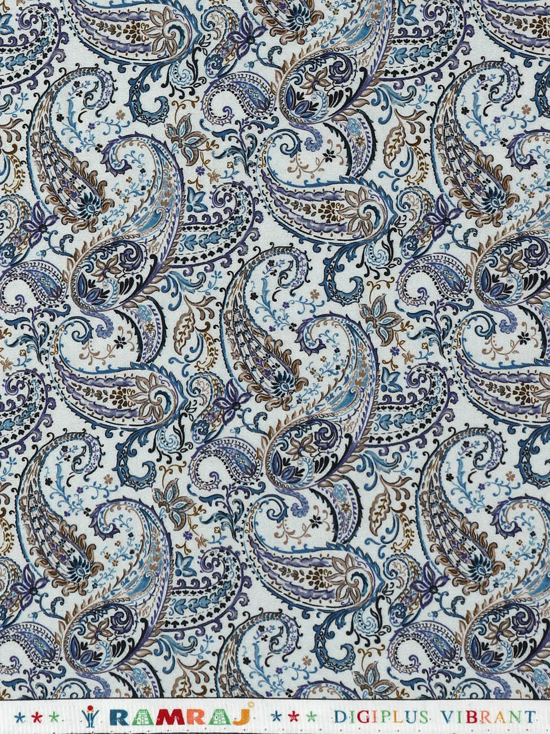 Cotton Blend Printed Shirt Fabric Blue Savoy Print - Image 2