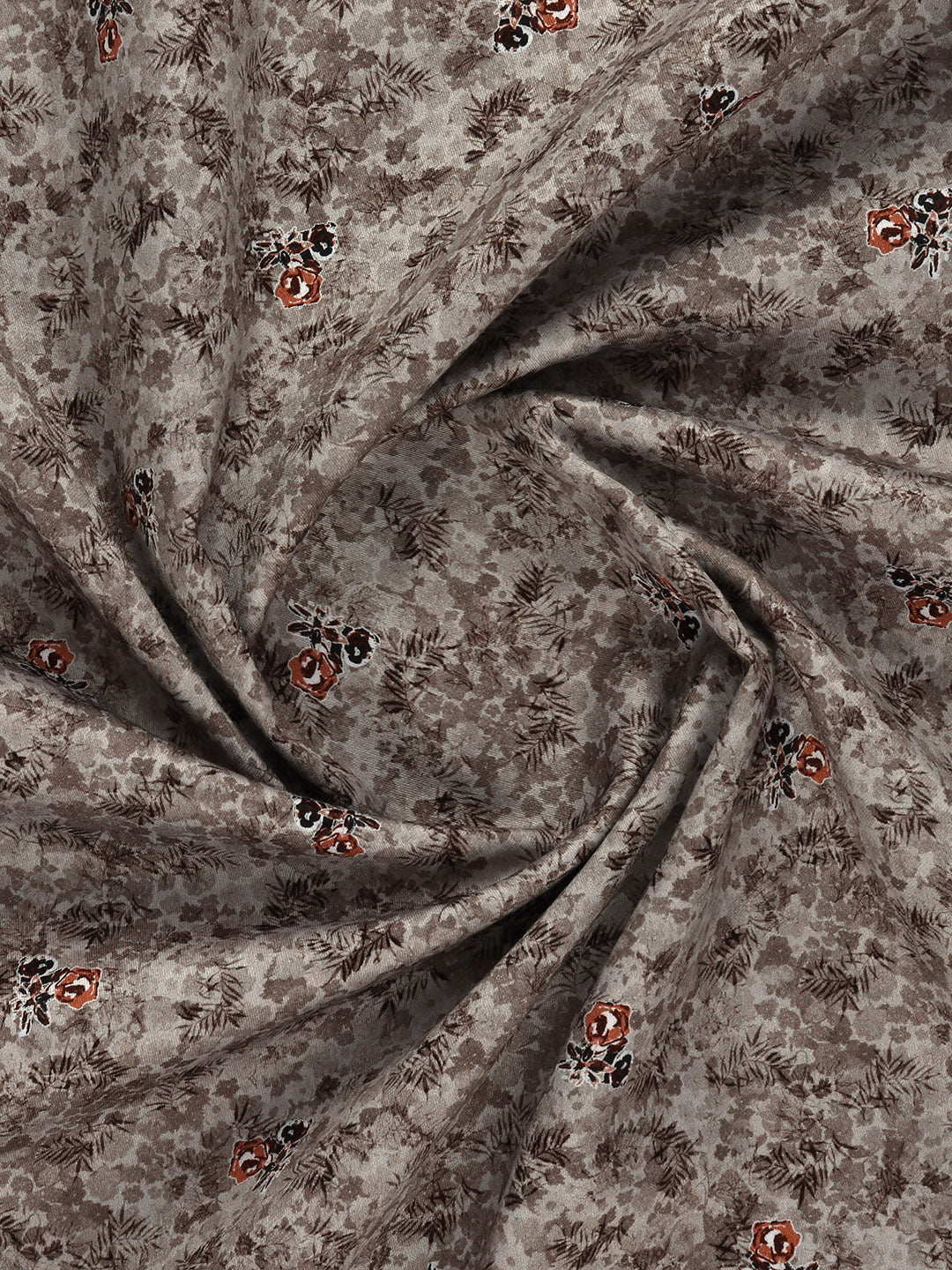 Cotton Blend Printed Shirt Fabric Grey Savoy Print