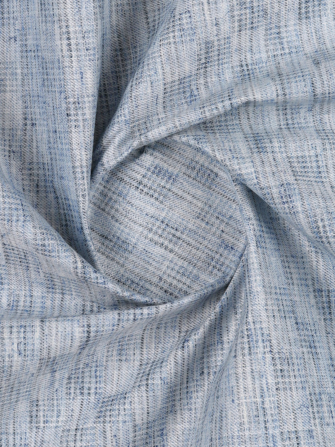 Cotton Blend Self Design Fabric Blue High Style