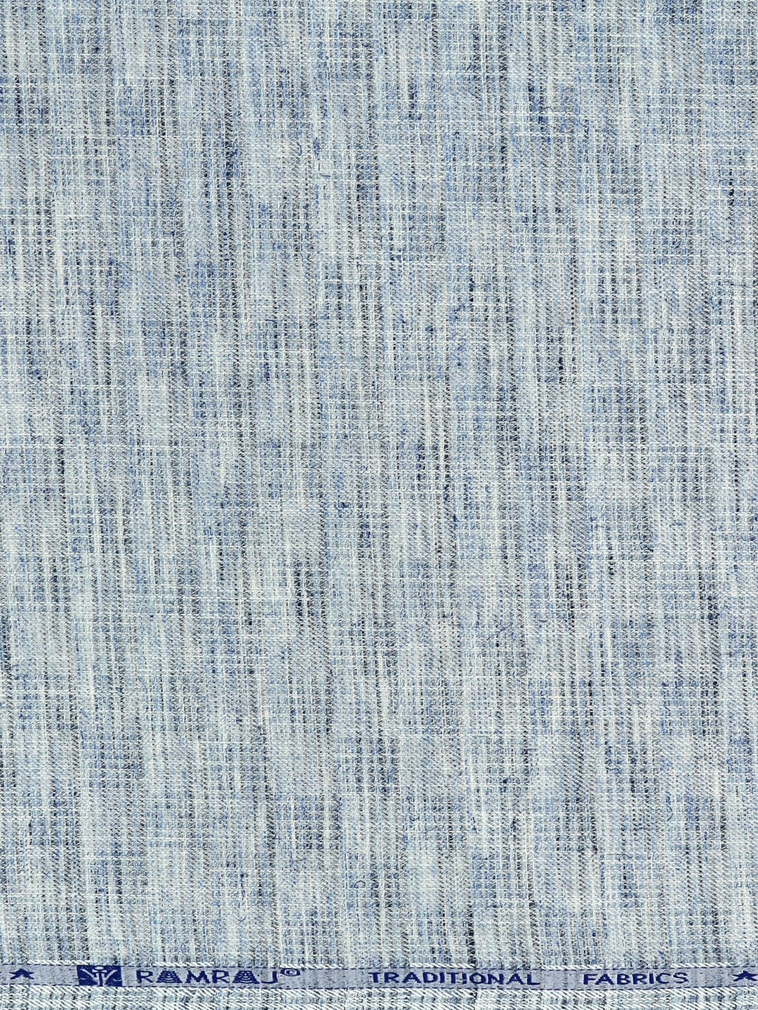 Cotton Blend Self Design Fabric Blue High Style - Image 3