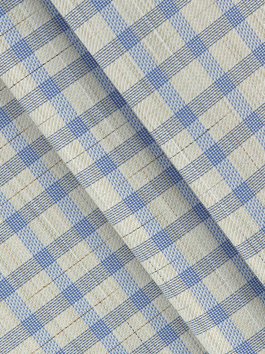 Cotton Blend Self Design Fabric Green with Blue High Style - Image 2
