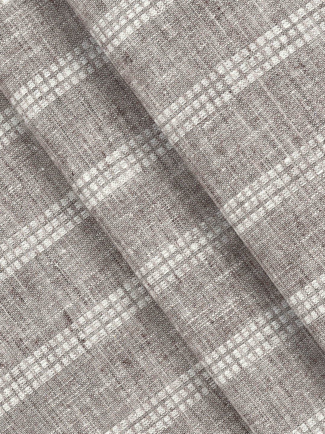 Cotton Blend Self Design Fabric Light Brown High Style