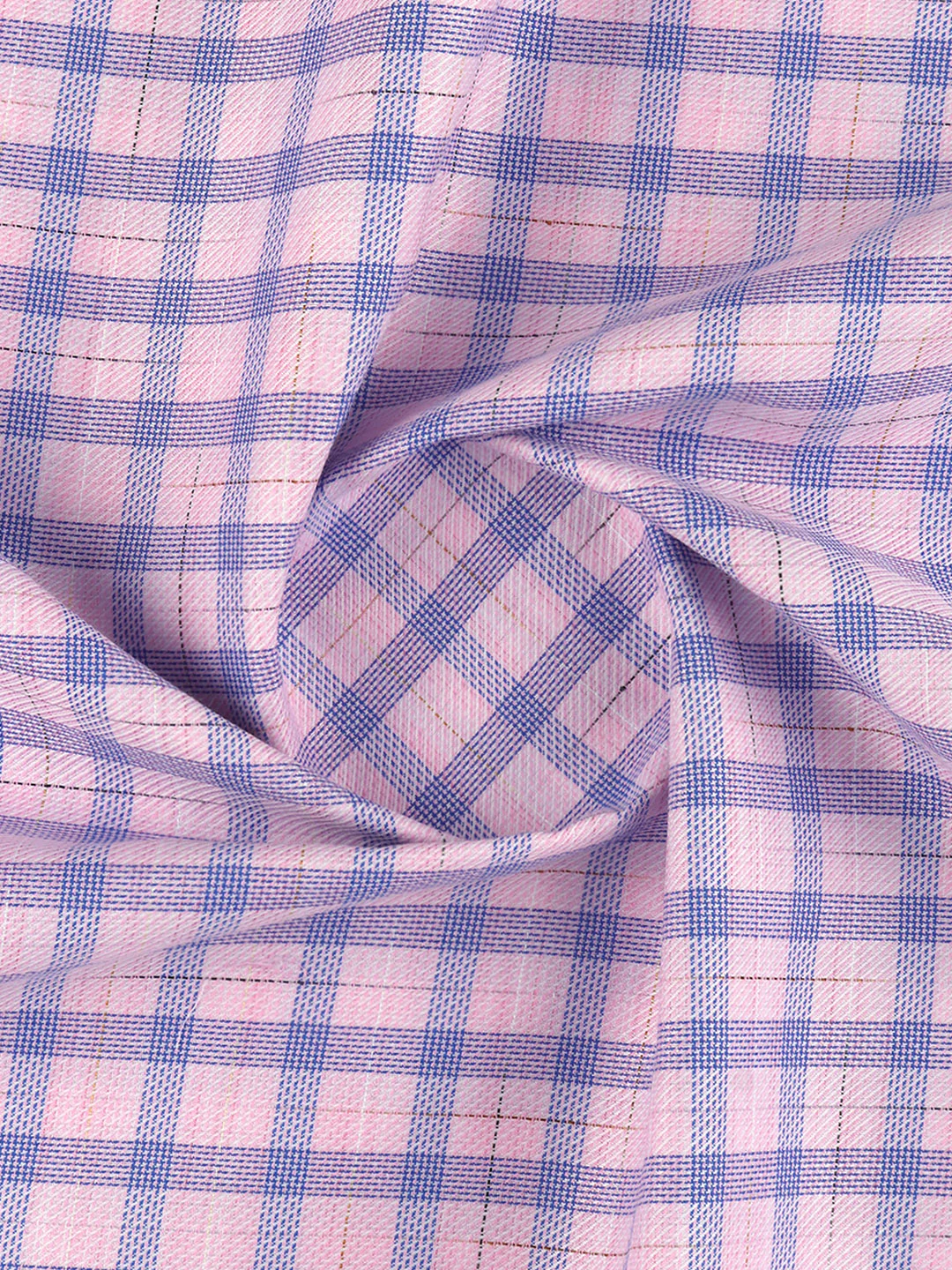 Cotton Blend Self Design Fabric Pink with Blue High Style