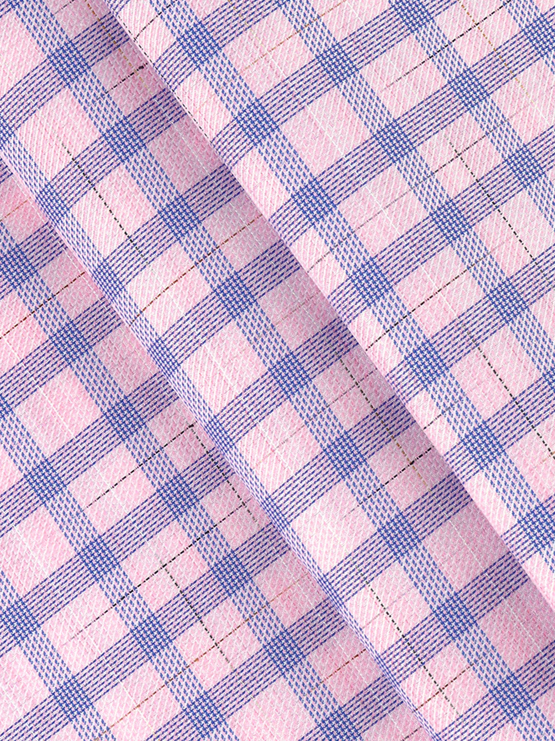 Cotton Blend Self Design Fabric Pink with Blue High Style - Image 2