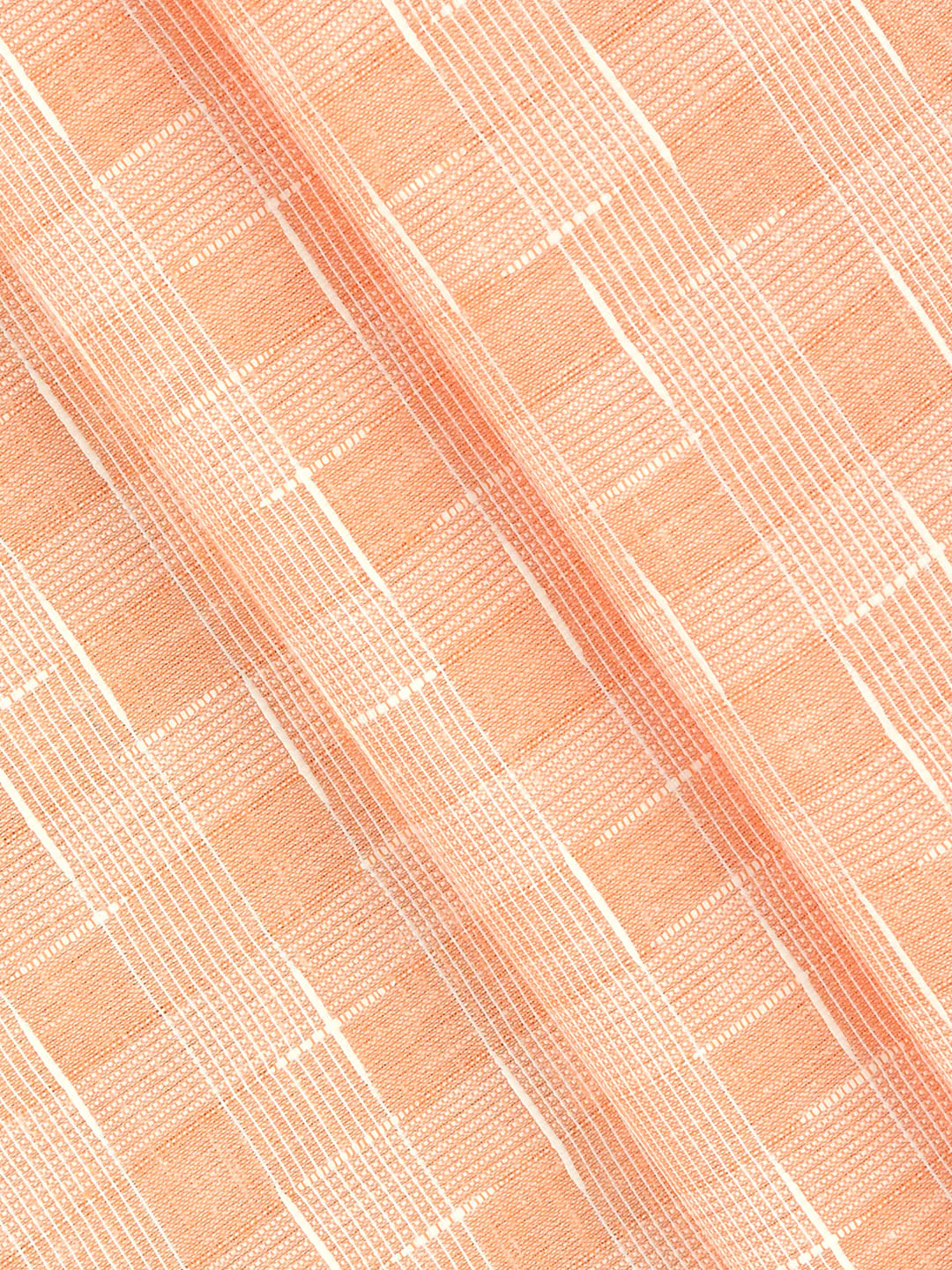 Cotton Blend Self Design Orange Fabric Pink High Style - Image 2