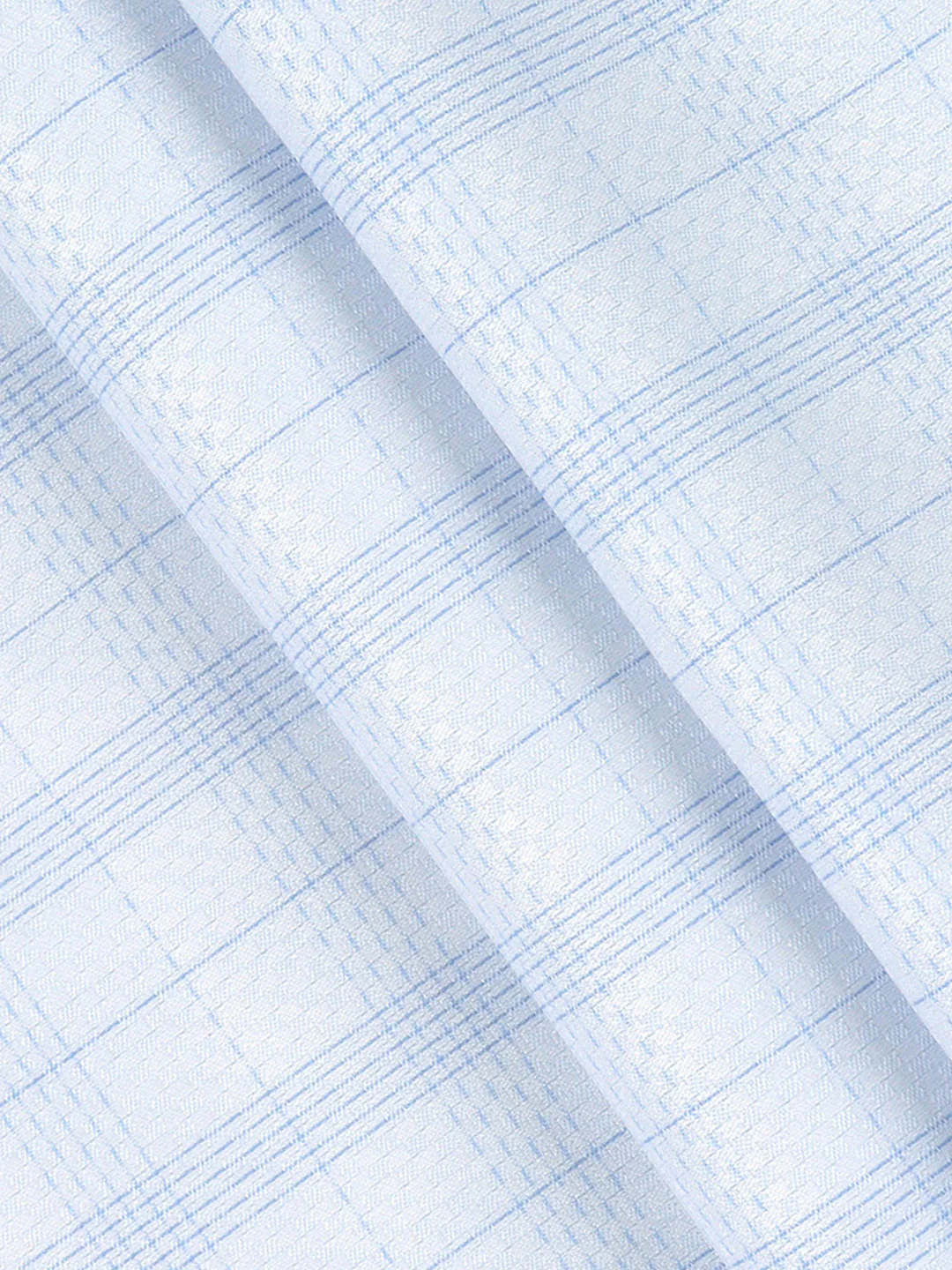 Cotton Blend Self Design Shirt Fabric Blue High Style - Image 2
