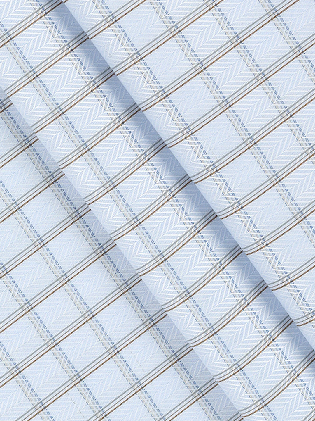 Cotton Blend Self Design Shirt Fabric Blue High Style - Image 2