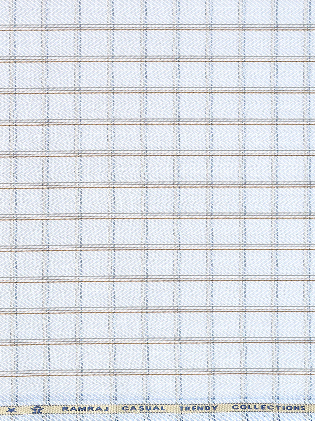 Cotton Blend Self Design Shirt Fabric Blue High Style - Image 3