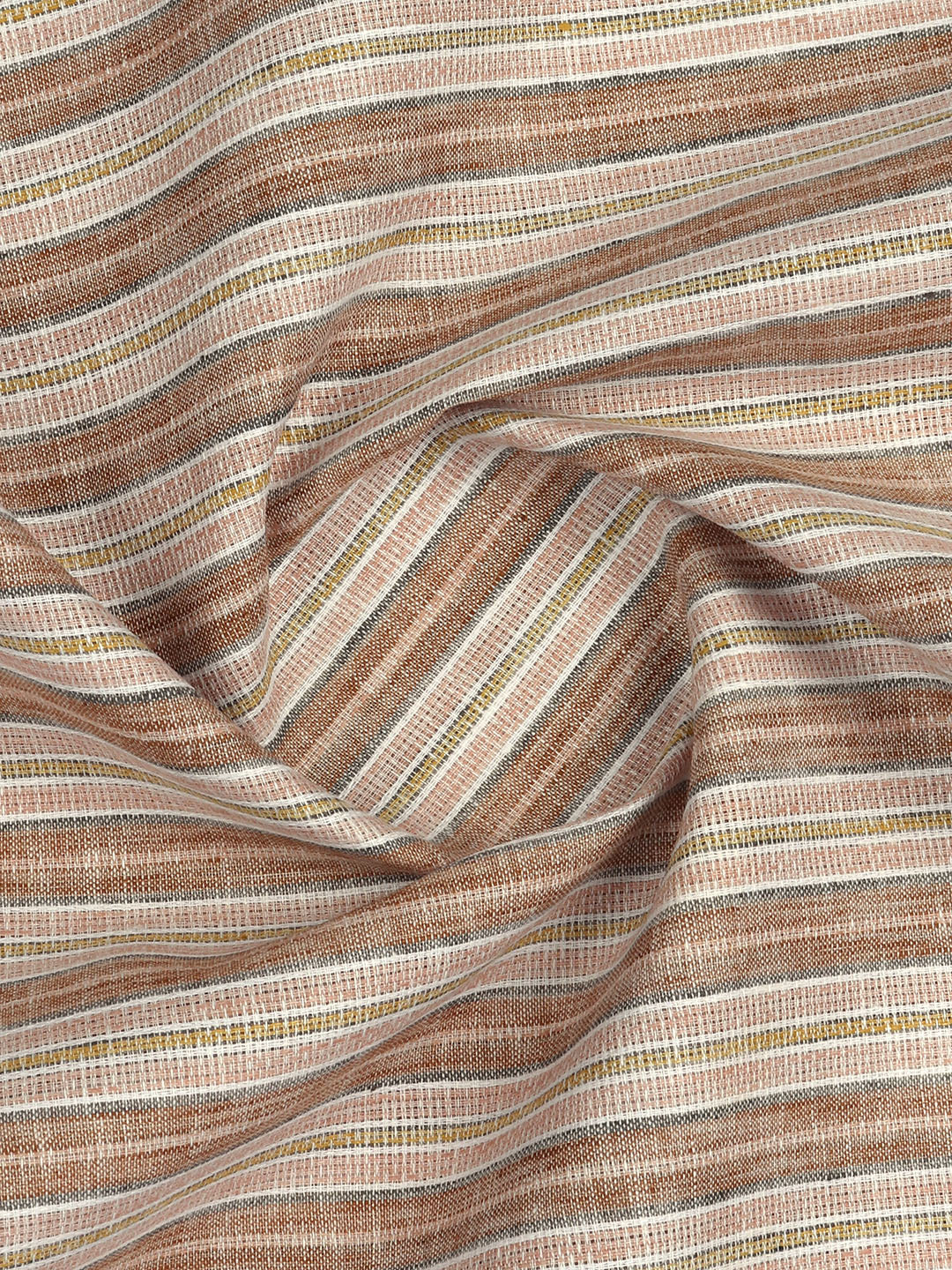 Cotton Blend Self Design Shirt Fabric Brown High Style - Image 2