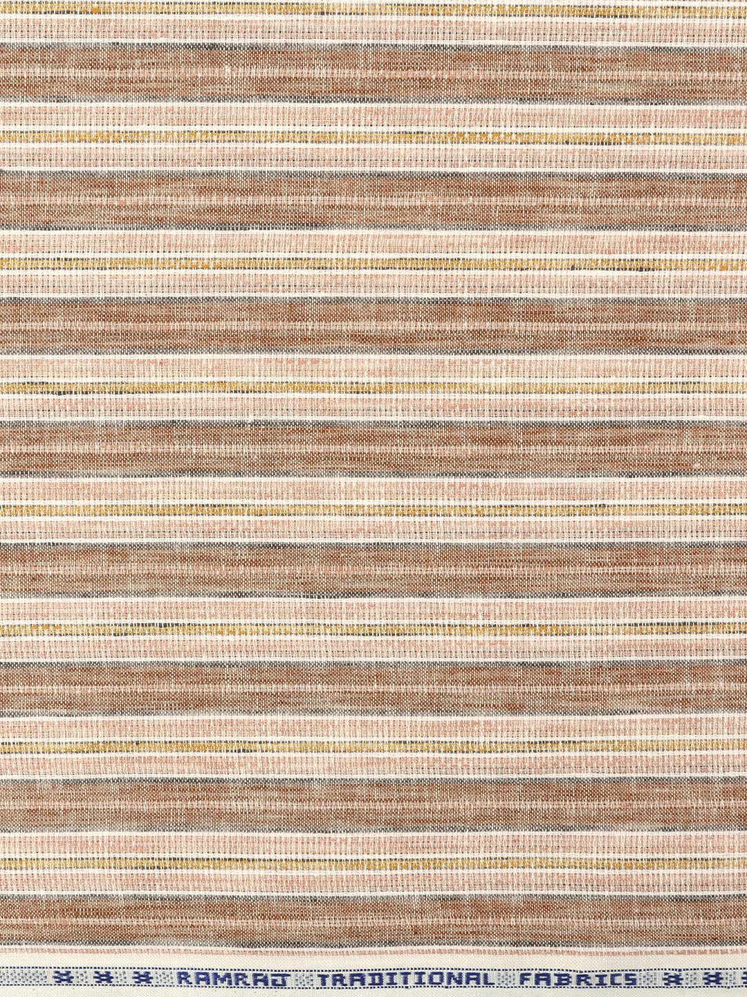 Cotton Blend Self Design Shirt Fabric Brown High Style - Image 3